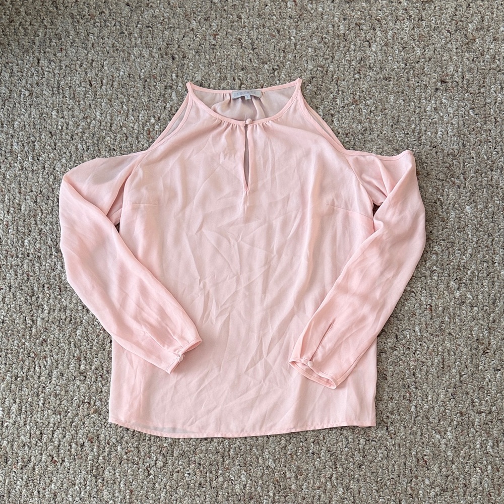 1. State Light Pink Cold Shoulder Blouse